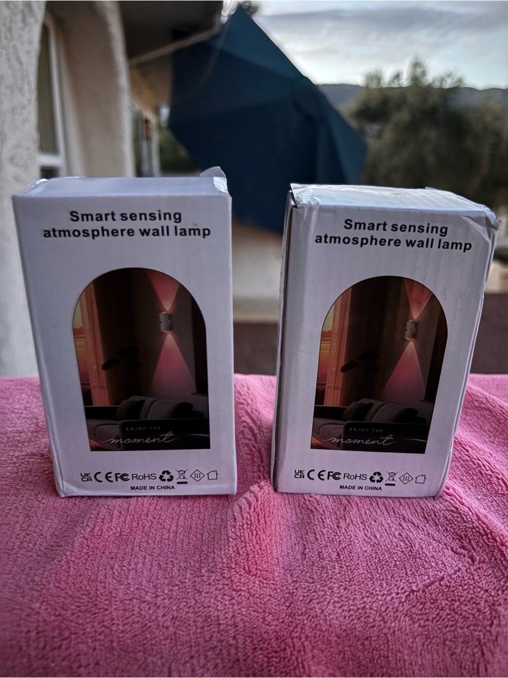 2 Pack Smart Sensor RGB Wall Lamps Rechargeable Motion Sensing LED Lights